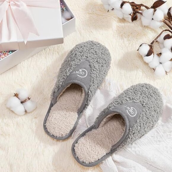 Cozy Fuzzy Slippers for Women Indoor and Outdoor Non Slip Memory Foam House Shoe - Picture 6 of 6